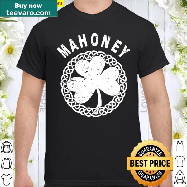 Celtic theme shirt featuring Mahoney Irish family name in typography