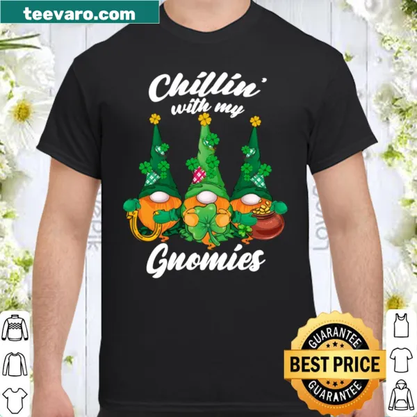 Funny graphic of three gnomes celebrating St. Patrick's Day