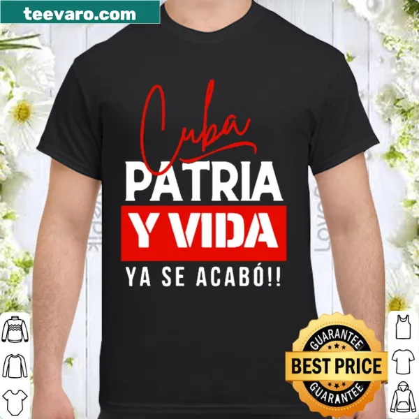 Cuba-themed graphic shirt with the words 'Patria Y Vida'
