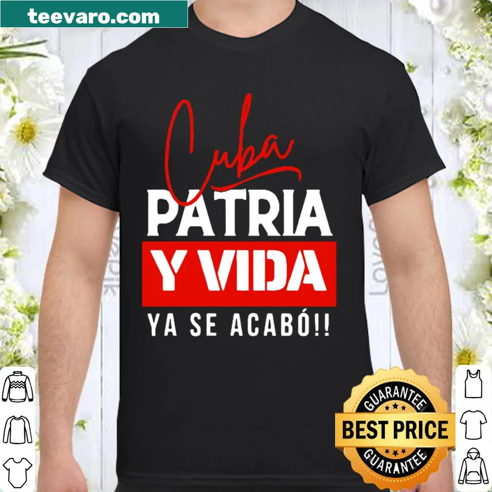 Cuba-themed graphic shirt with the words 'Patria Y Vida'
