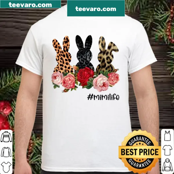 Cute Easter shirt featuring a bunny and flowers illustration