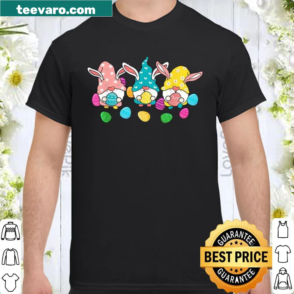 Adorable Easter shirt featuring a gnome with eggs