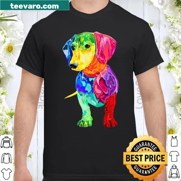 Cartoon Dachshund graphic shirt for dog lovers