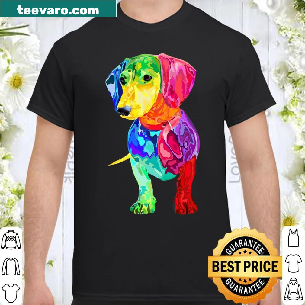 Cartoon Dachshund graphic shirt for dog lovers