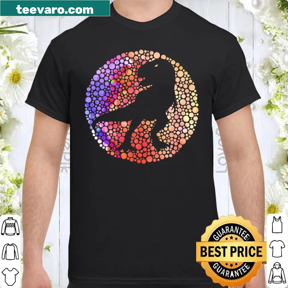 Fun dinosaur shirt with T-Rex and polka dots design