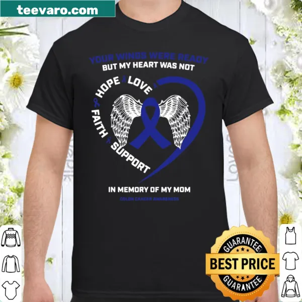 Memorial shirt featuring 'Faith Hope Love' with wings