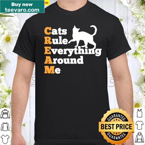 Text design 'Cats Rule Everything Around Me' for cat lovers