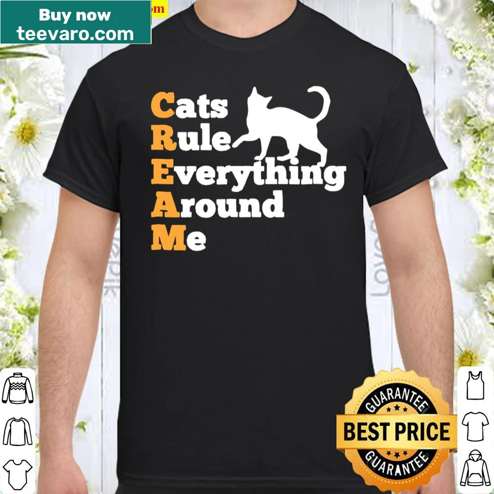 Text design 'Cats Rule Everything Around Me' for cat lovers
