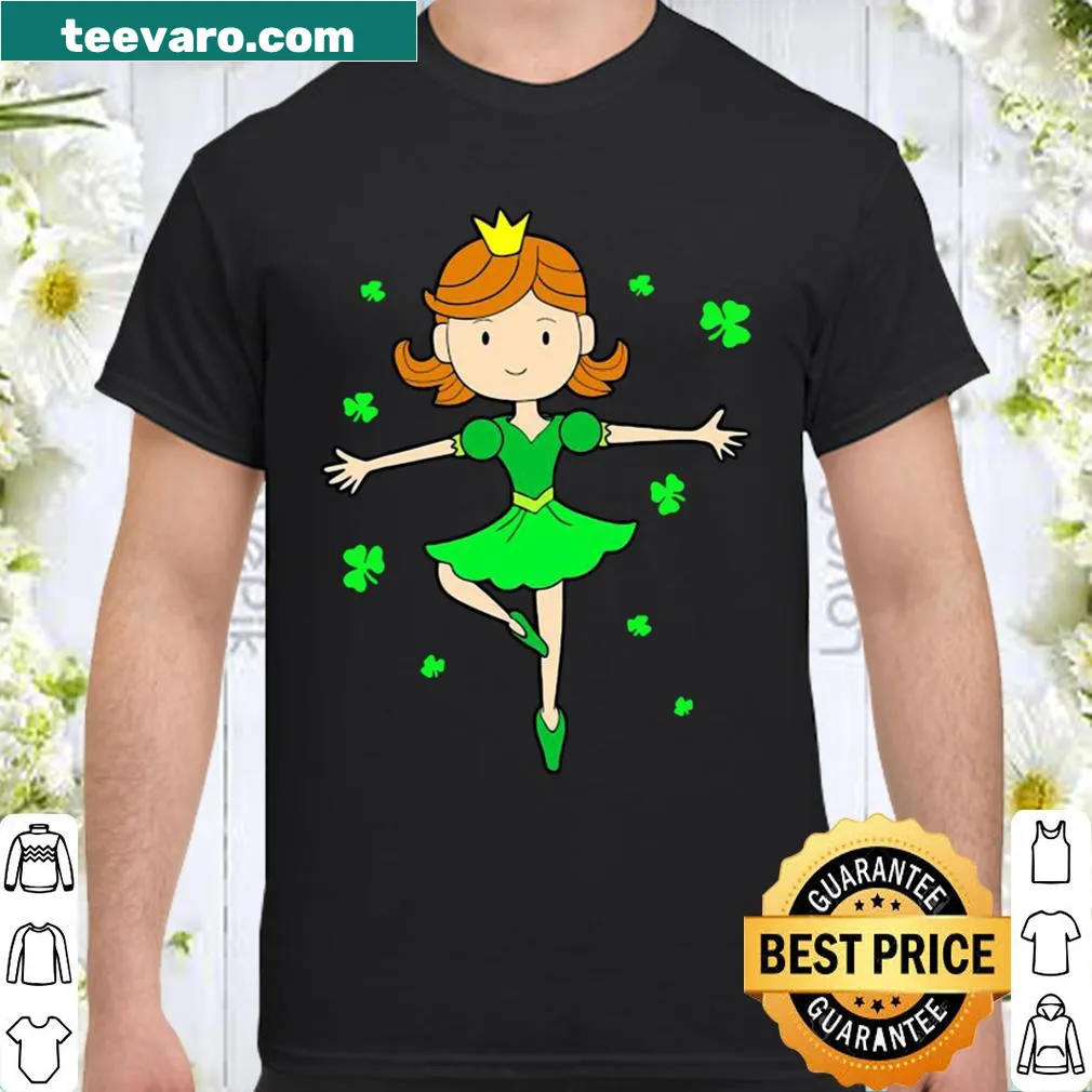 Whimsical ballerina graphic for St. Patrick's Day shirt