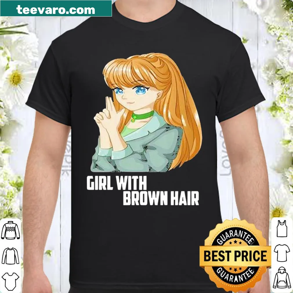 Illustration of a girl with brown hair on a casual t-shirt