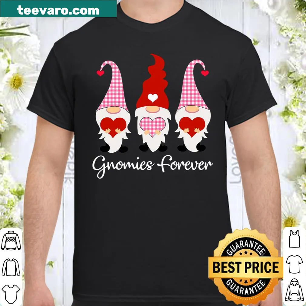 Cute Valentine shirt with cartoon gnomes for best friends