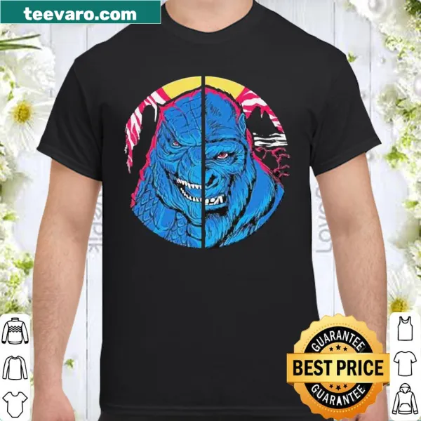 Illustrated shirt featuring Godzilla vs Kong