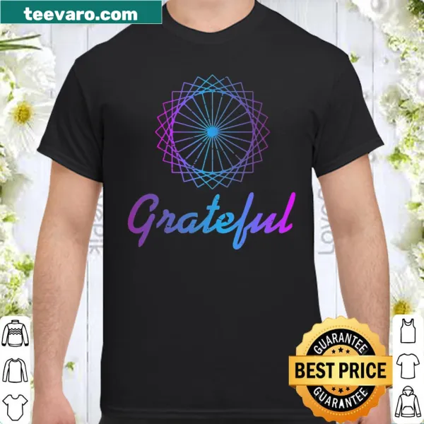 Yoga shirt with a gratitude message in clean typography