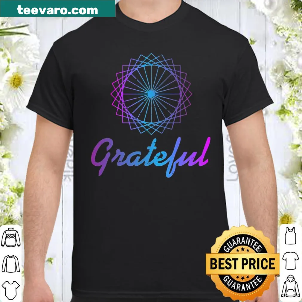 Yoga shirt with a gratitude message in clean typography