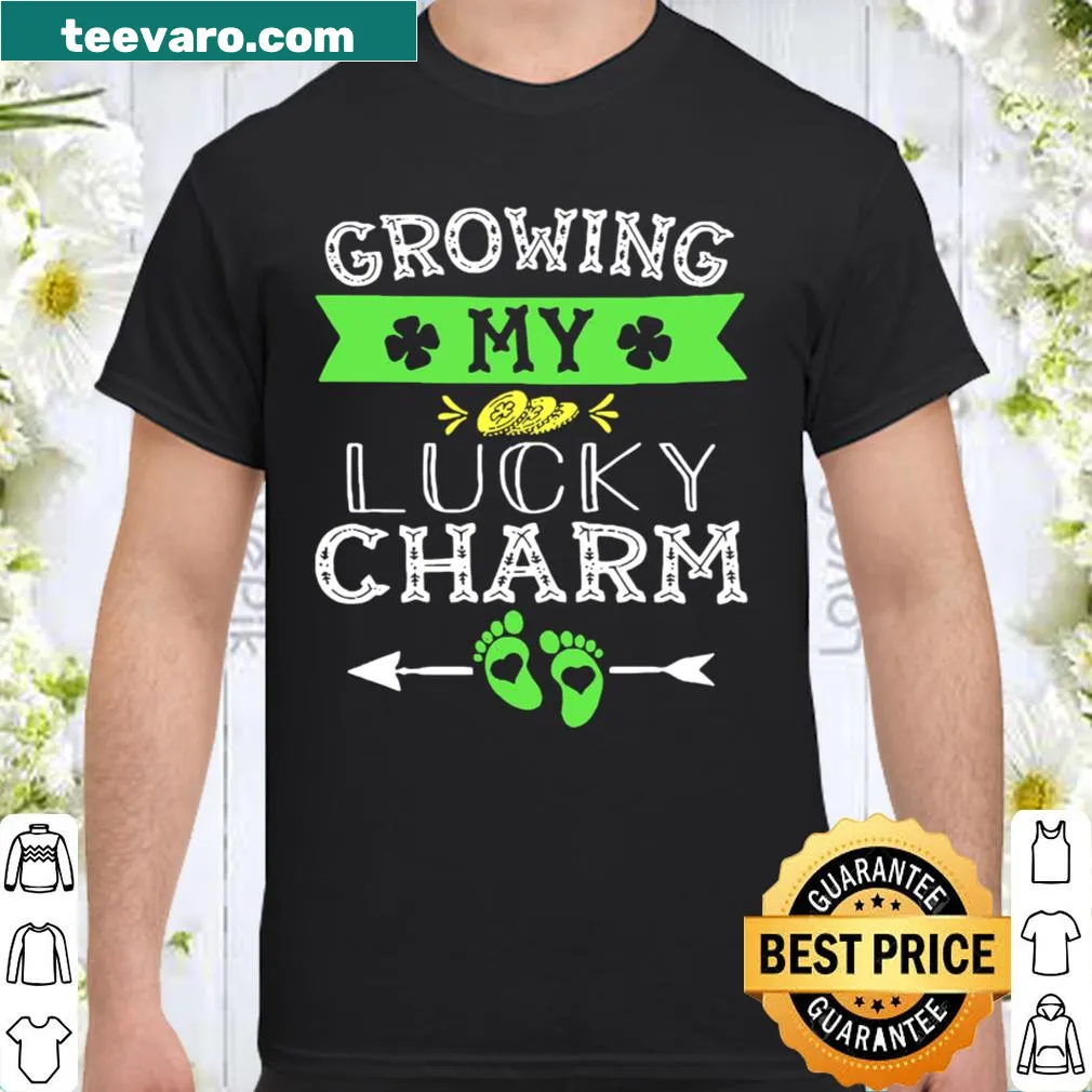 Funny shirt saying 'Growing My Lucky Charm' for St. Patrick's Day