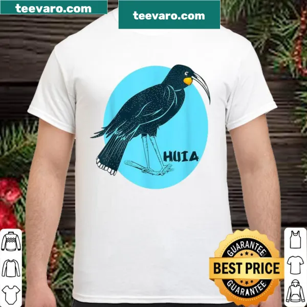 Illustration of the Huia bird on a casual shirt