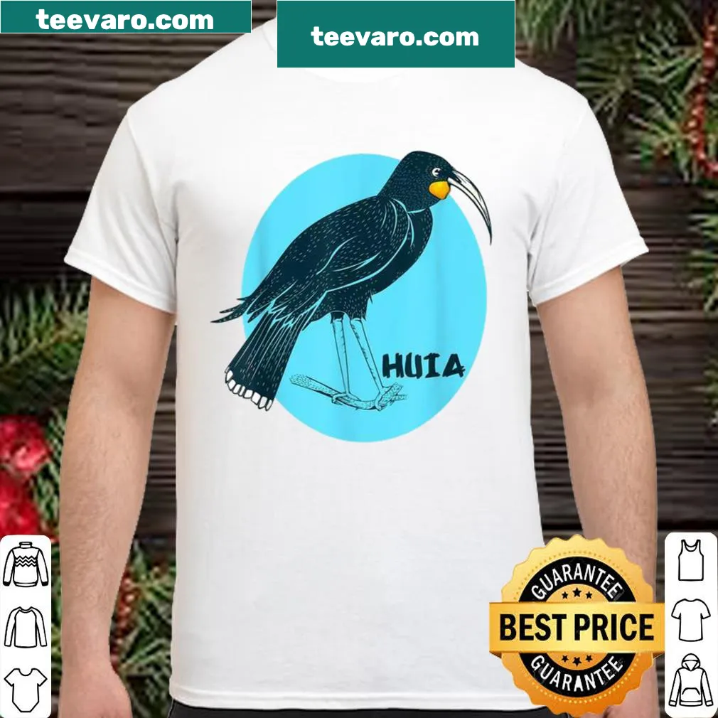Illustration of the Huia bird on a casual shirt