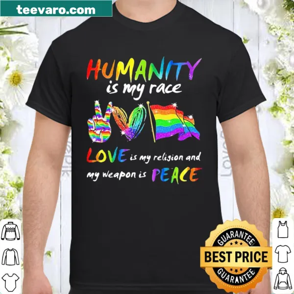 Inspirational shirt with heart and peace message design