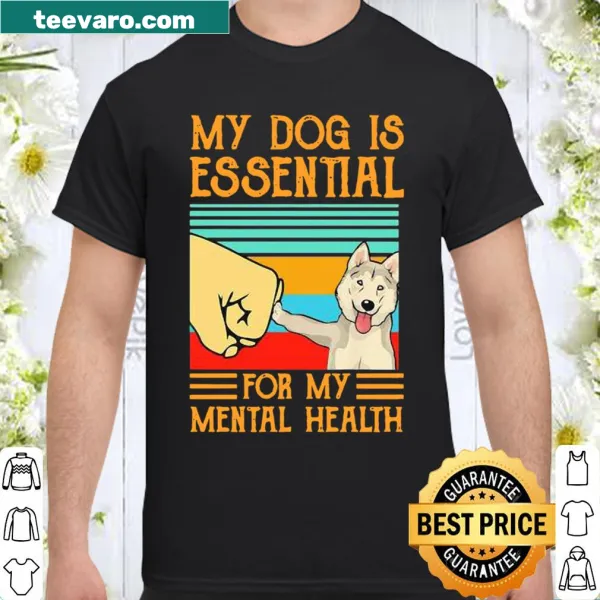 Vintage shirt highlighting the bond with a Husky dog for mental health