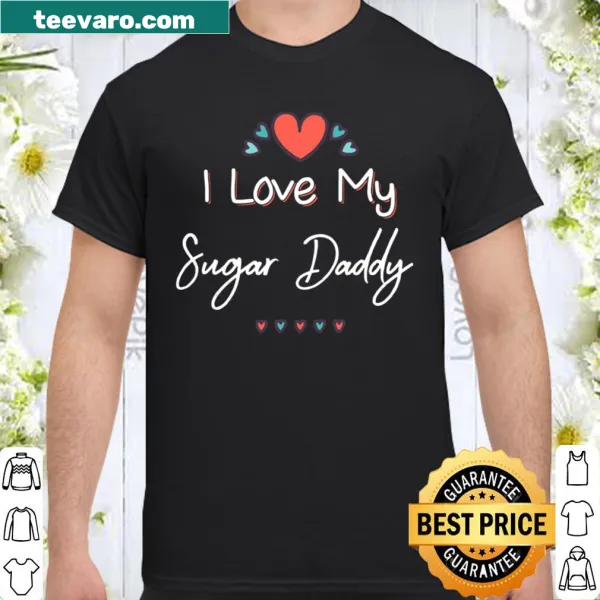 Cute Mother's Day shirt with the phrase 'I Love My Sugar Daddy' and playful illustrations.