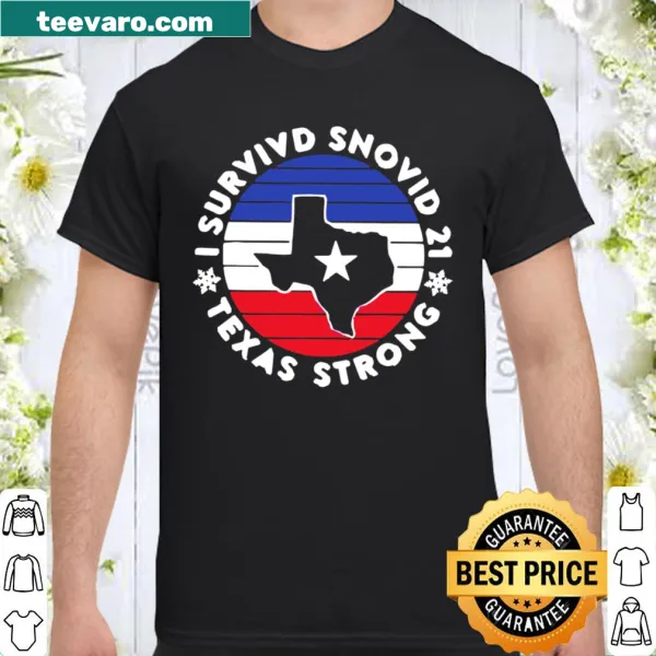 Vintage distressed shirt with 'I Snurvivd Snovid 21 Texas Strong' text