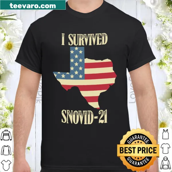 Vintage Texas shirt with American flag and 'I survived snovid-21' text