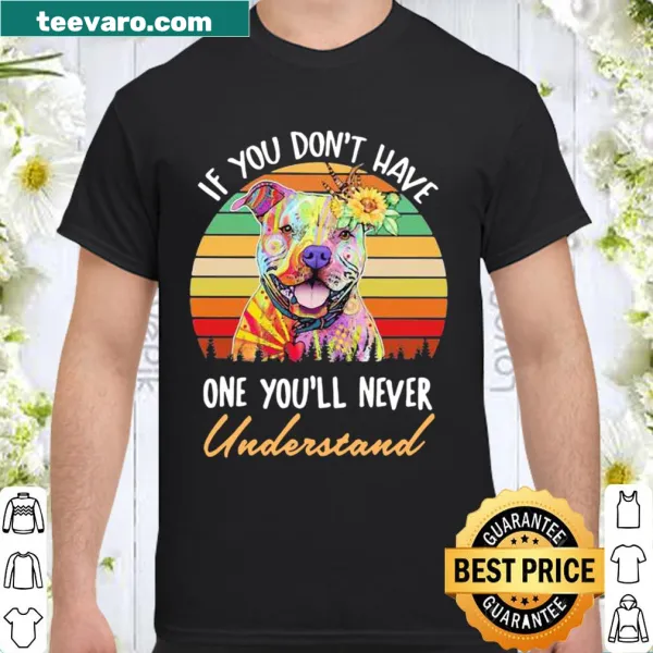 Vintage shirt with sunflower design and text about pitbulls