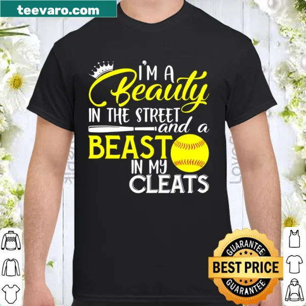 Stylish shirt with playful phrase about beauty and strength