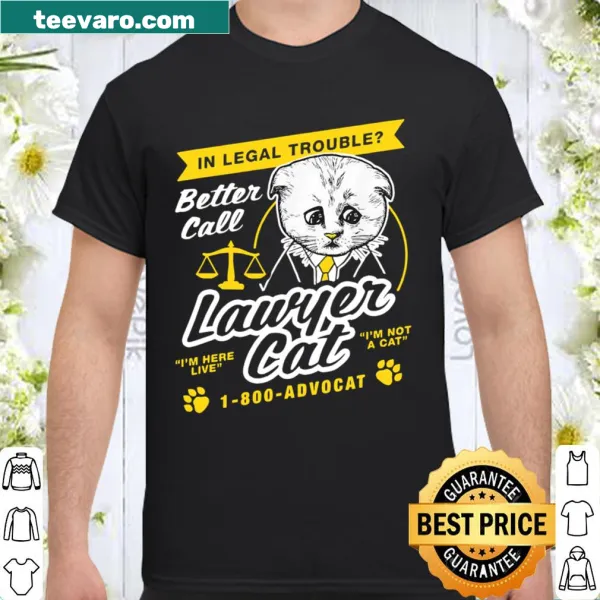 Funny cat lawyer t-shirt with a cat and briefcase design