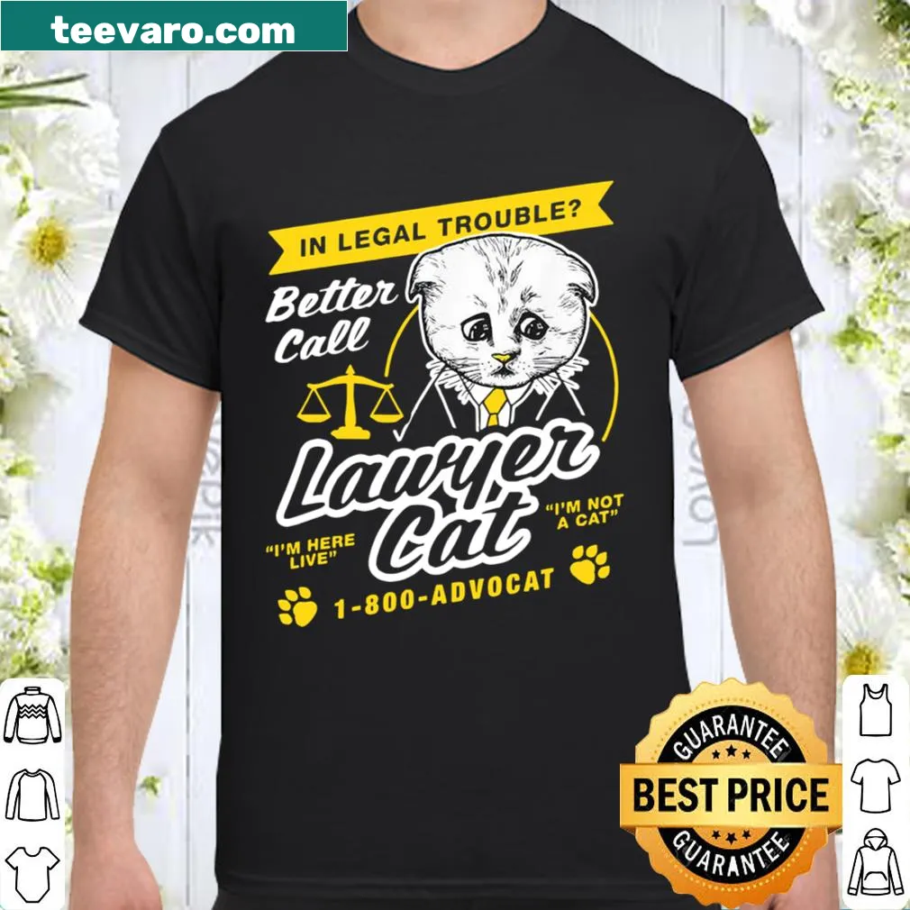 Funny cat lawyer t-shirt with a cat and briefcase design