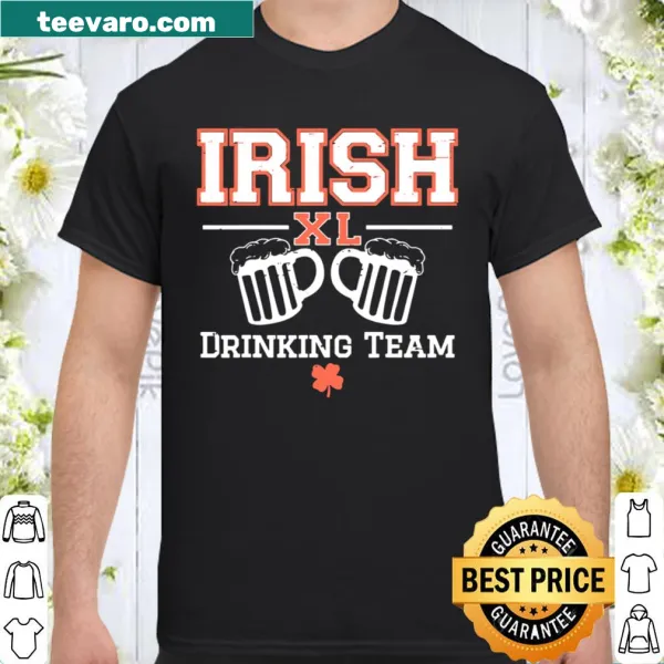 Funny Irish Drinking Team shirt with bold typography for St. Patrick's Day