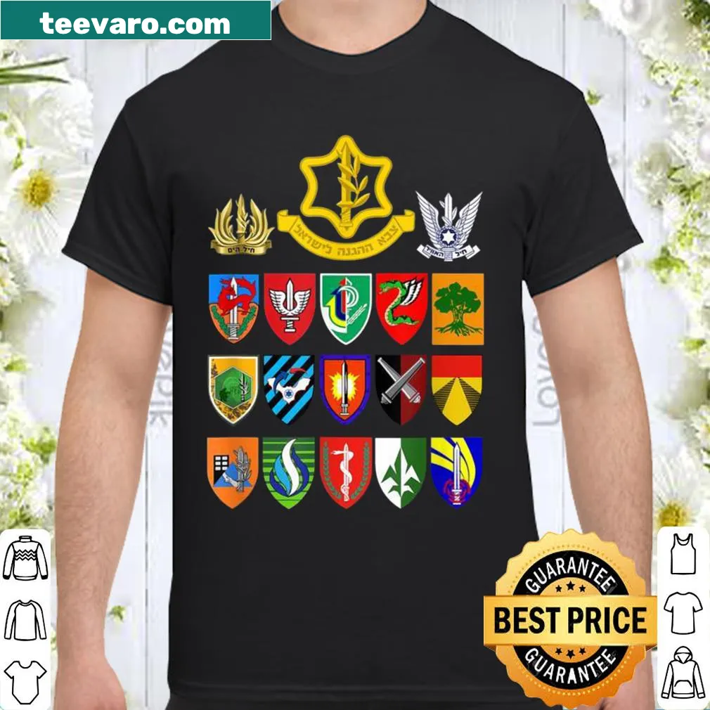 IDF military shirt featuring symbols of the Israeli Defense Forces