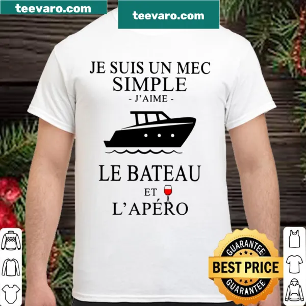 Shirt displaying a phrase about boats and socializing in French