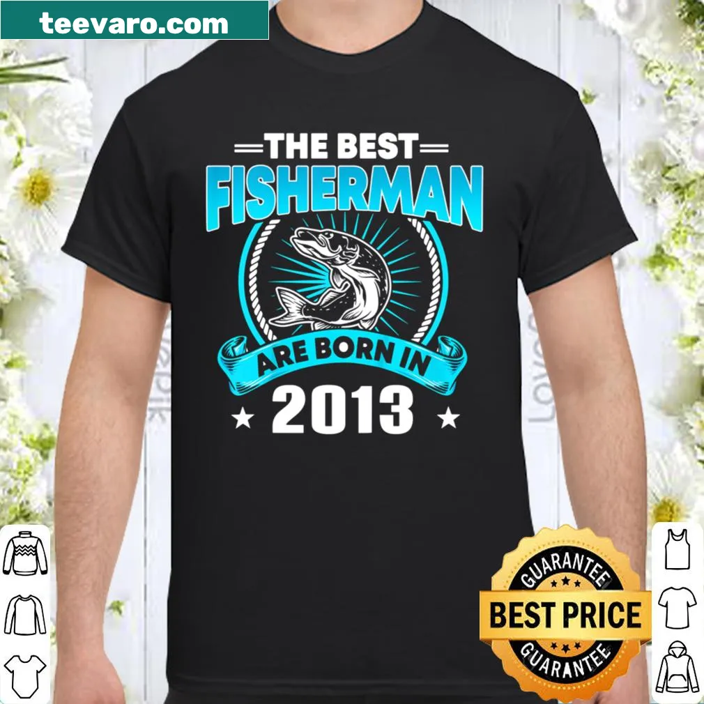 Vintage 2013 Fishing T-shirt for kids celebrating 8th birthday