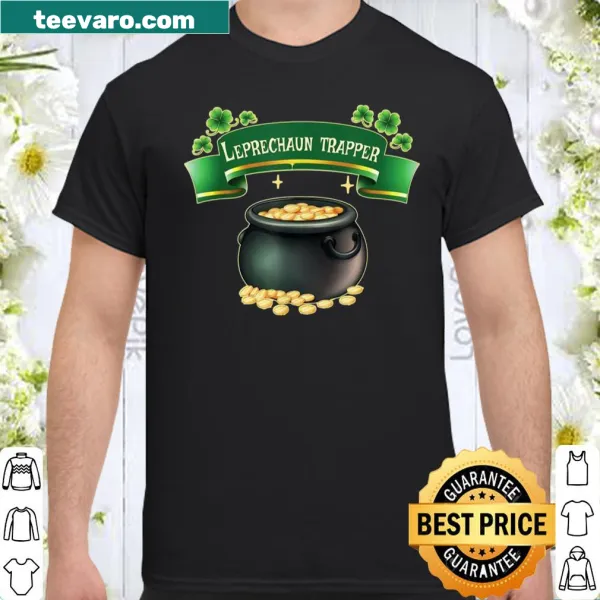 T-shirt with a leprechaun guarding a pot of gold design
