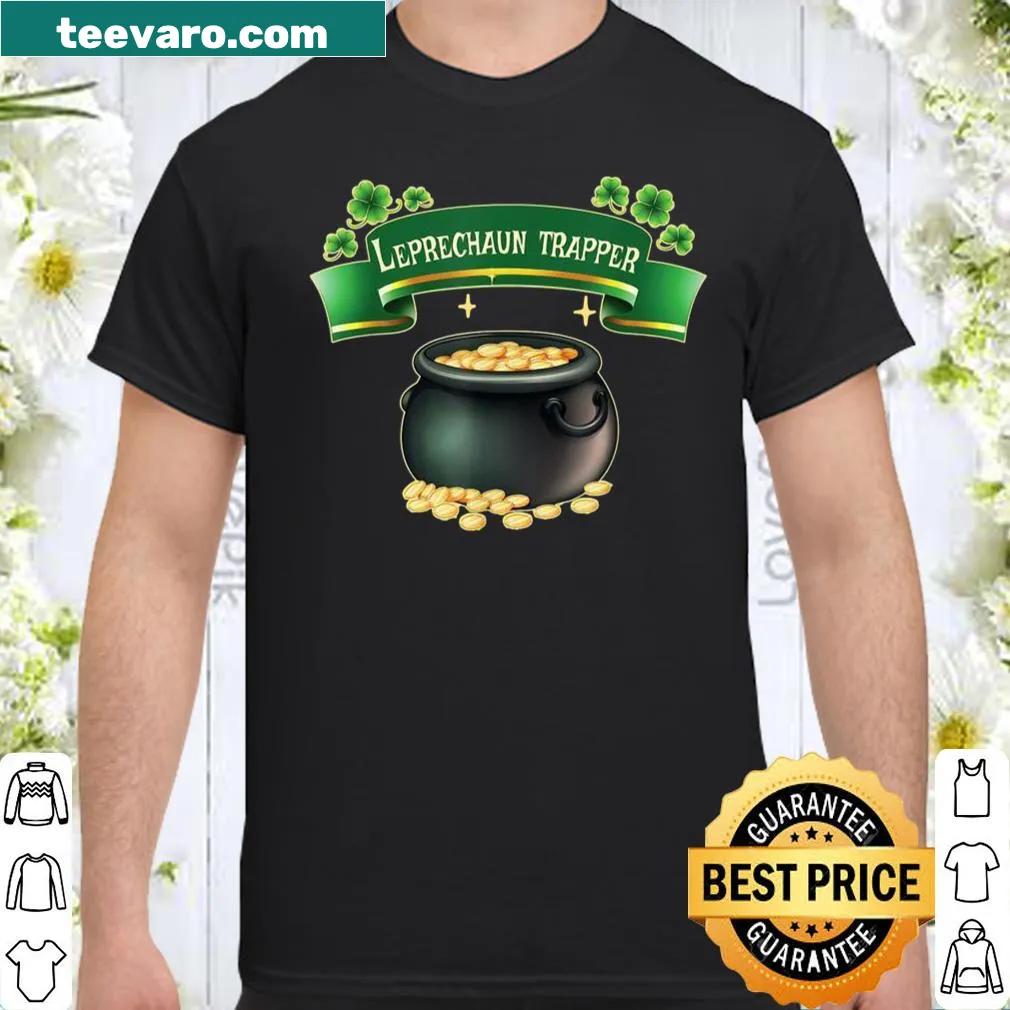 T-shirt with a leprechaun guarding a pot of gold design