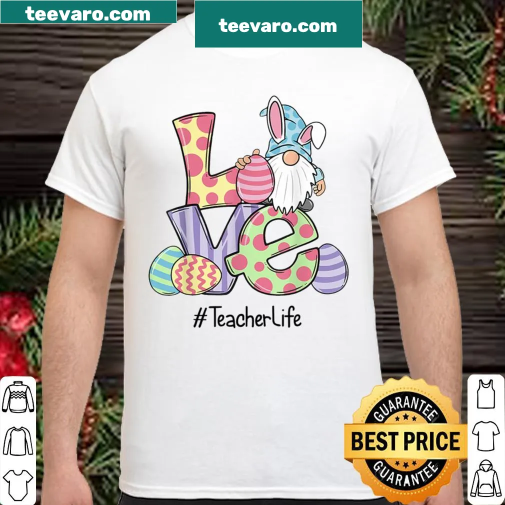 Cute gnome graphic shirt for teachers celebrating Easter