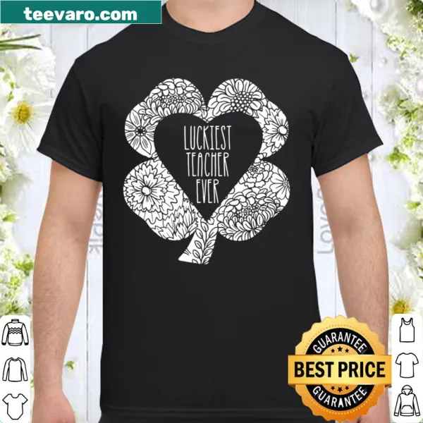 Floral shamrock design celebrating teachers for St. Patrick's Day.