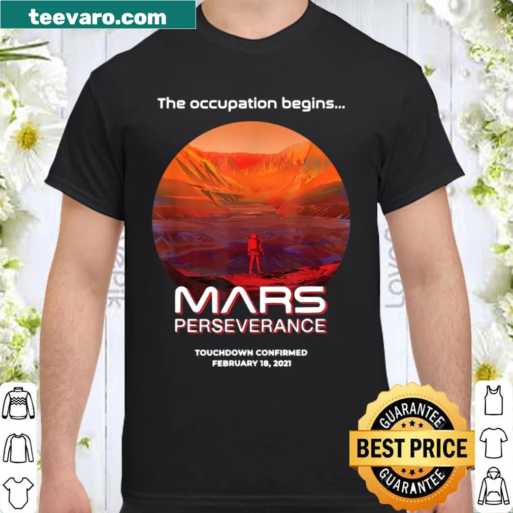 Graphic T-shirt celebrating Mars Perseverance Rover landing
