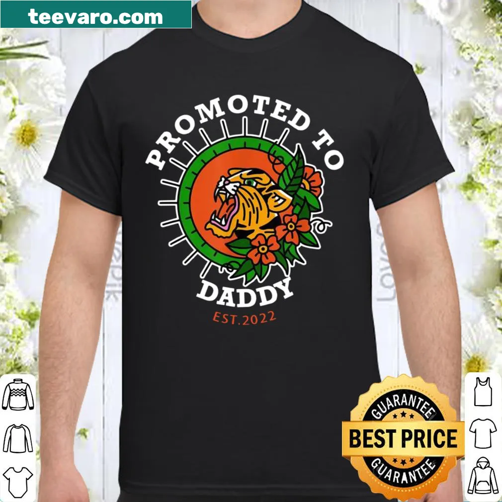 Vintage-inspired shirt with tiger tattoo promoting fatherhood