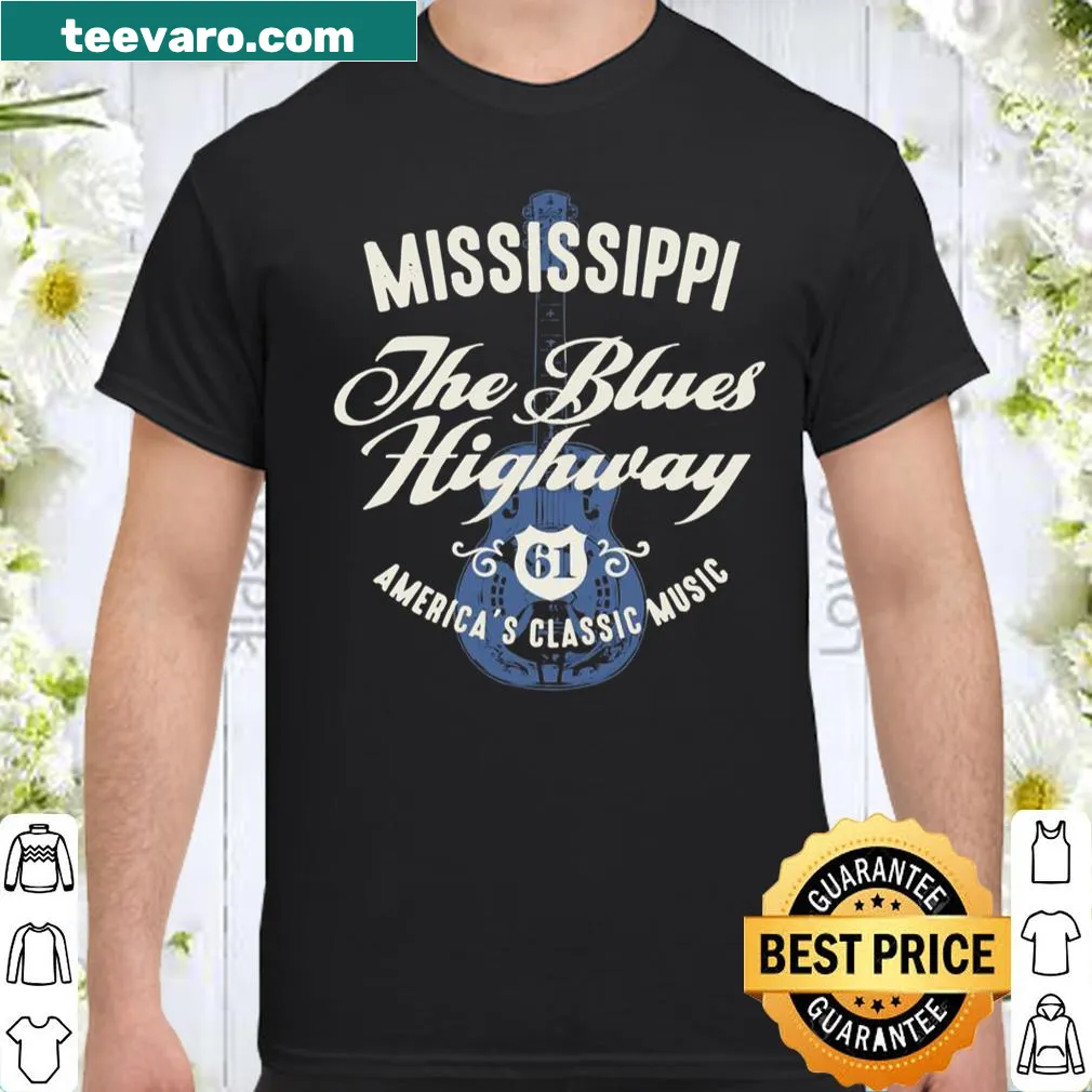 Vintage guitar graphic celebrating Mississippi's Highway 61