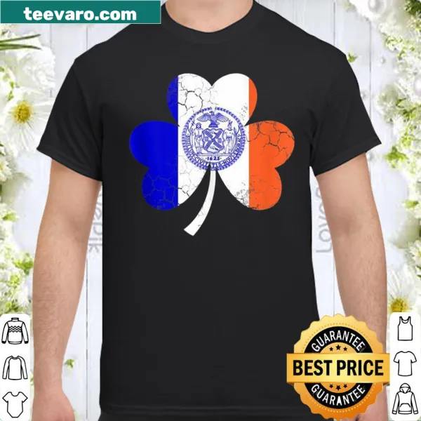 New York City flag with an Irish shamrock design