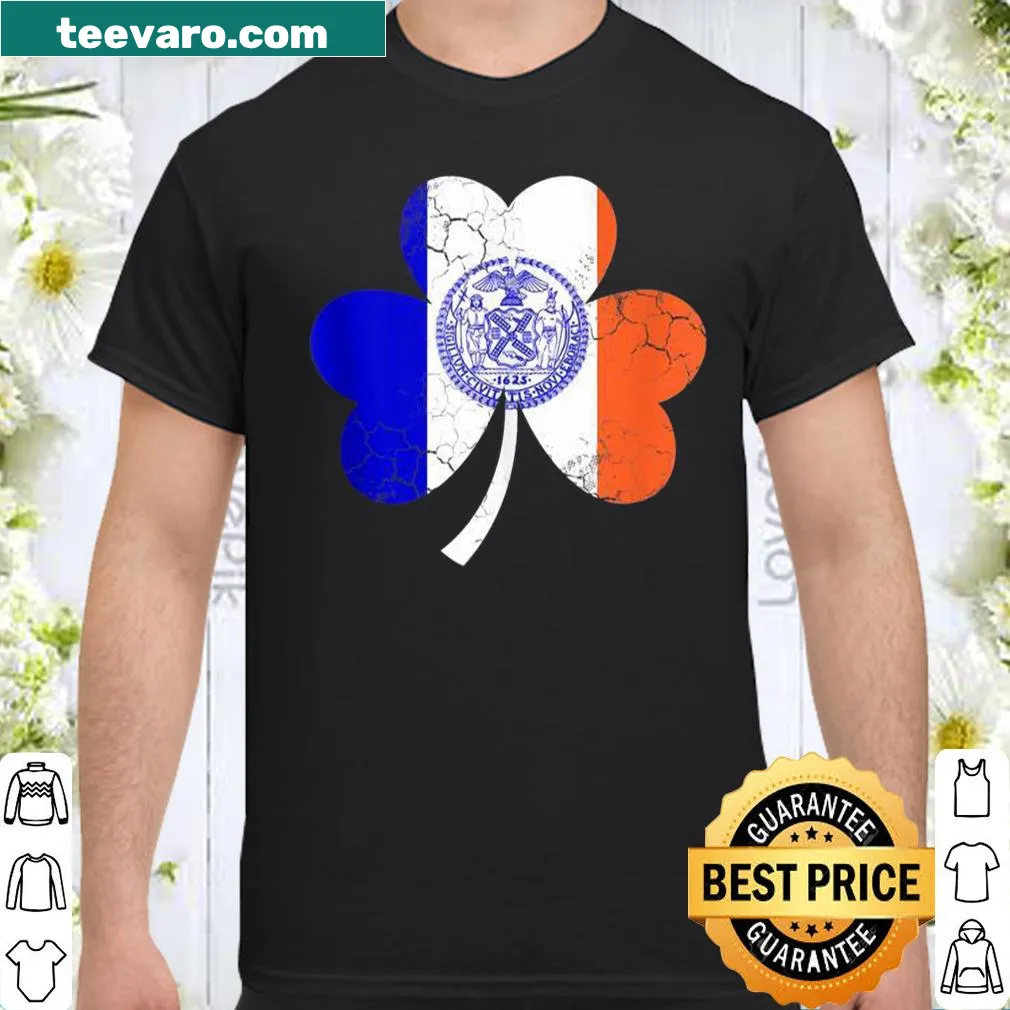 New York City flag with an Irish shamrock design