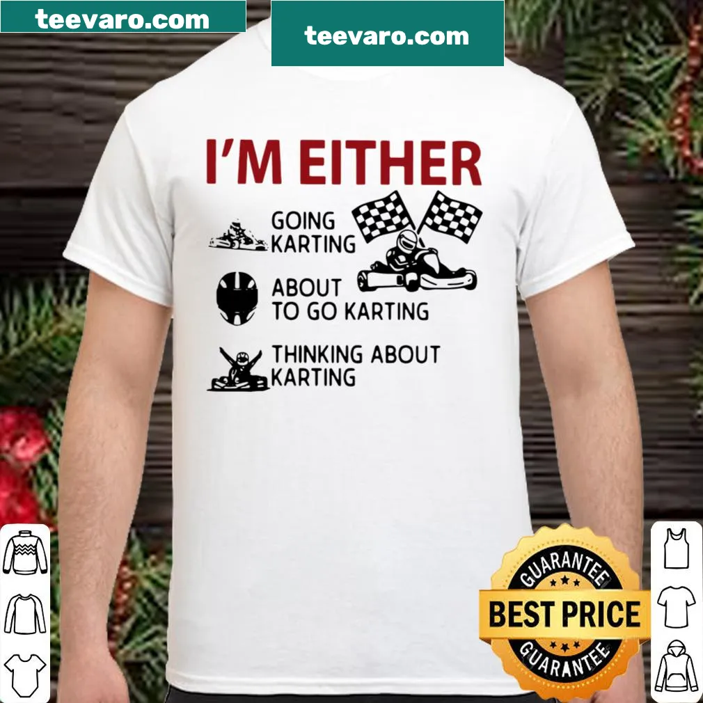 Humorous karting-themed shirt with playful text design