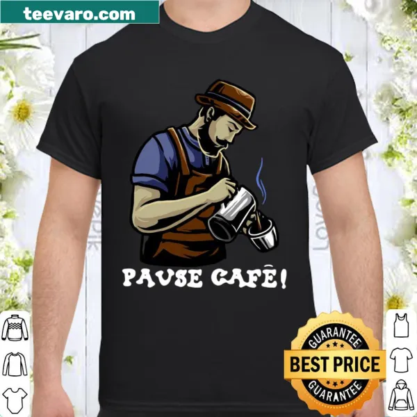 Bartender-themed shirt with cocktail graphics and bar tools