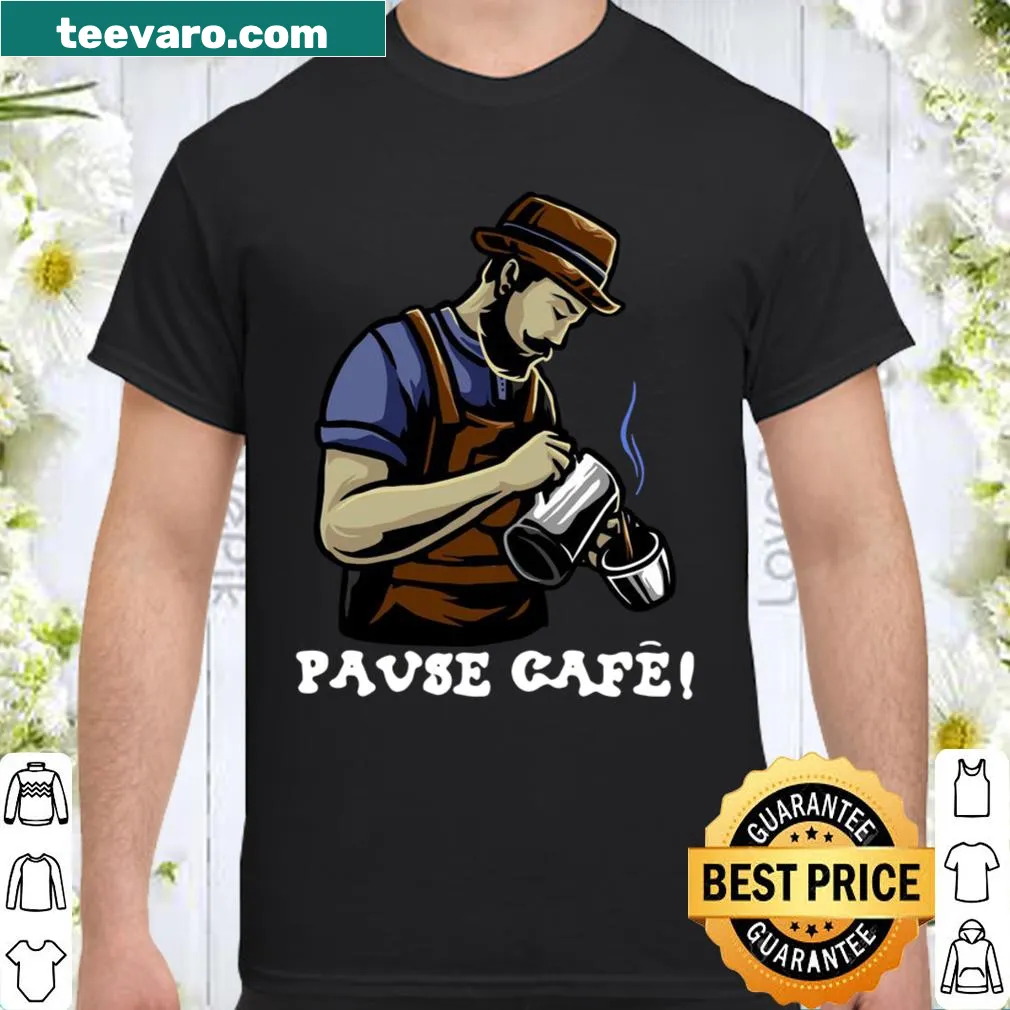 Bartender-themed shirt with cocktail graphics and bar tools