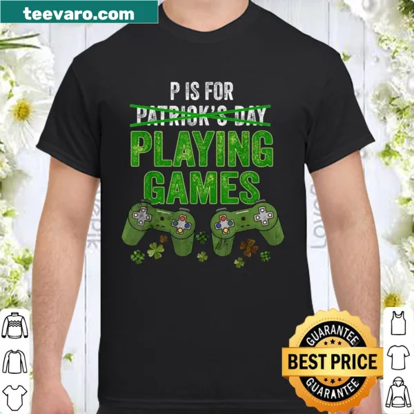 Playful St. Patrick's Day shirt for boys with gaming theme