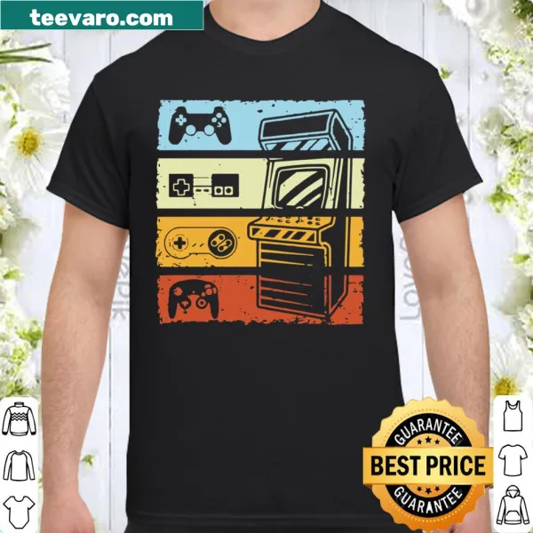 Vintage gaming machine graphic on a nostalgic T-shirt for gamers.