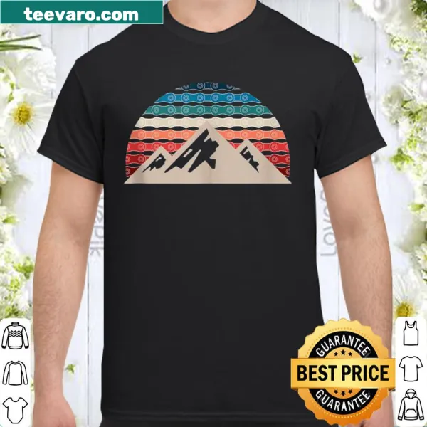 Retro sunset bicycle chain design for mountain biking enthusiasts