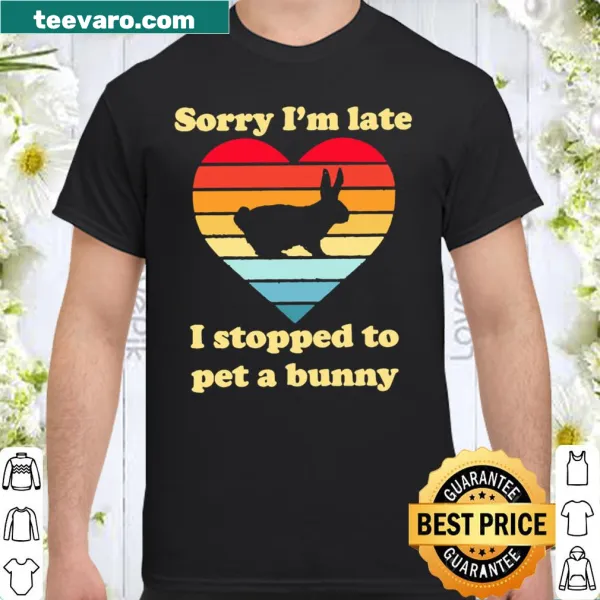 Vintage shirt with the phrase about stopping to pet a bunny